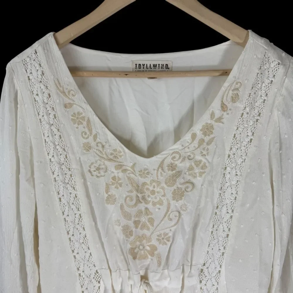 Idyllwind Jessie Western Romance Ivory Women's Mini‎ Dress Sz S